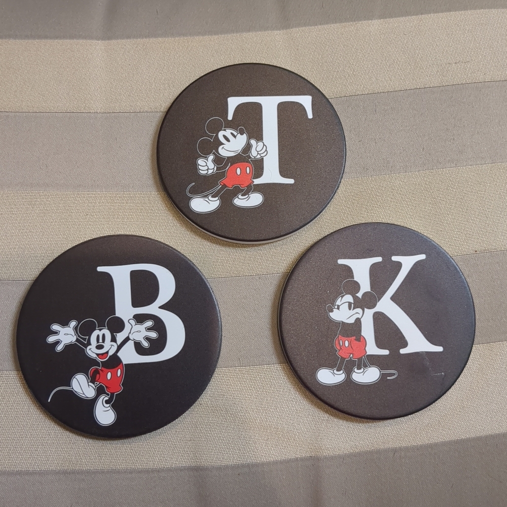 0529 Disney Mickey Mouse Coasters - Pick Your Letter